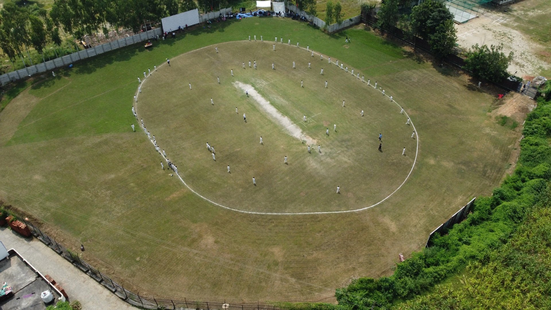 Cricket stadium under lights
